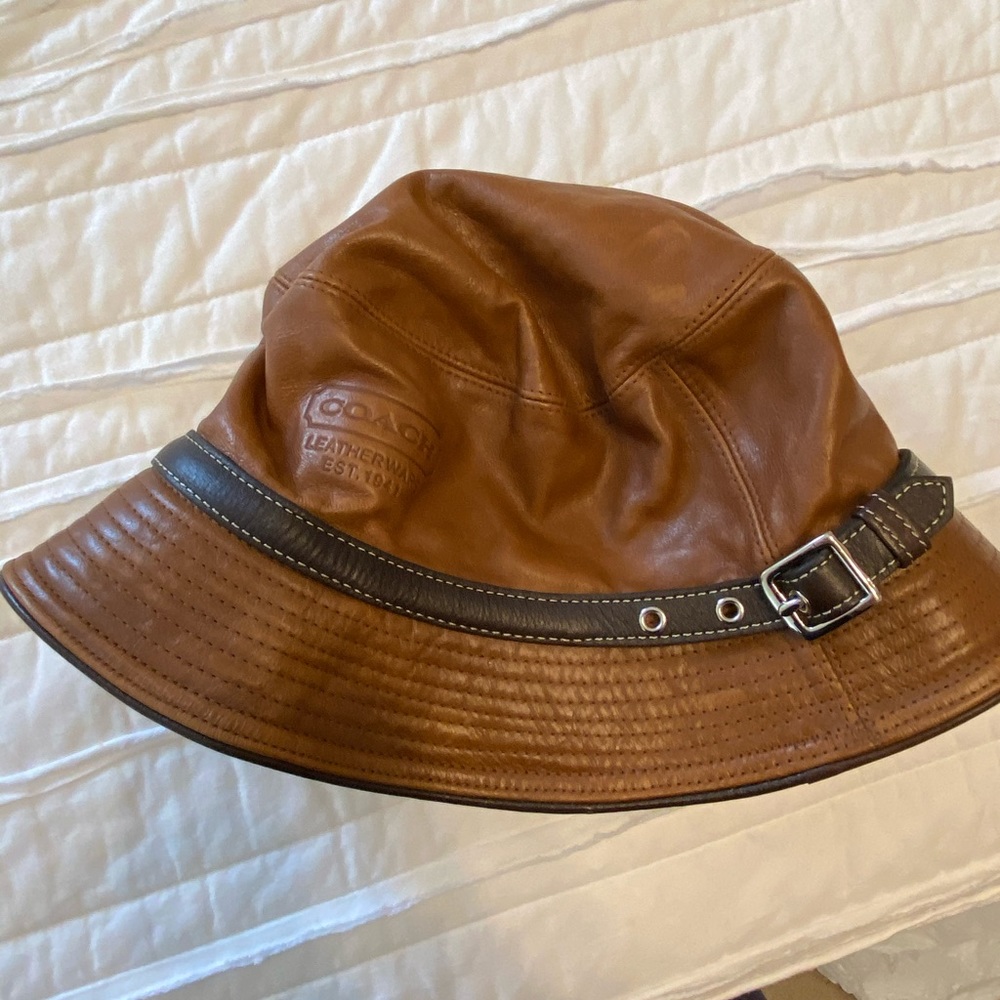 Leather Coach Bucket hat